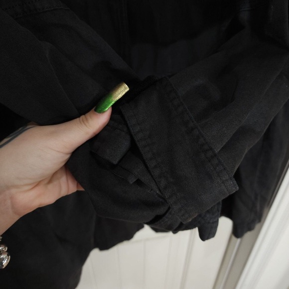 Free People Nocturne Parka Jacket Womens XS Black 100% Cotton Pockets Hooded - Picture 8 of 14